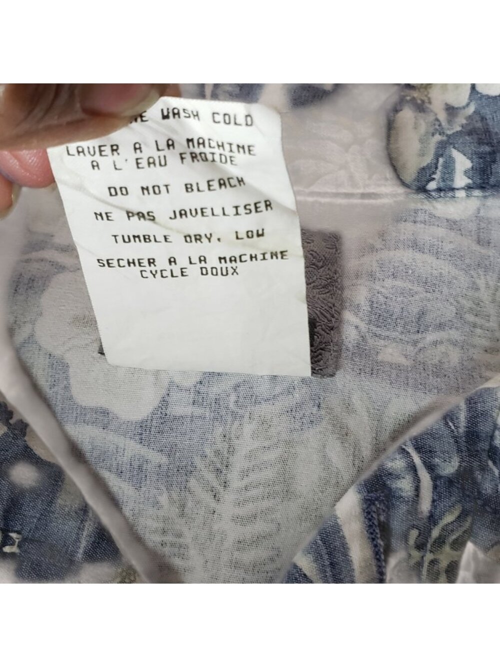 Quiksilver Vtg Floral Hawaiian Button-Up Shirt Mens Blue/Whit Medium - Picture 10 of 11